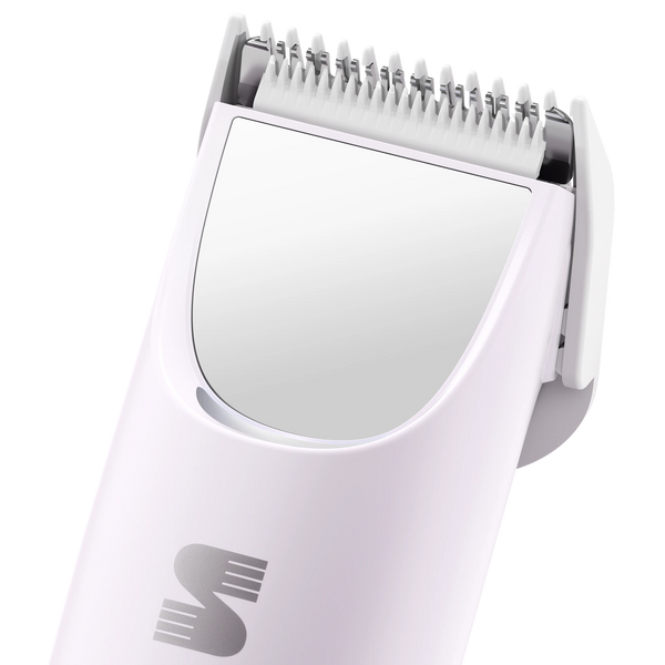 LADYSPOT SpinDuo ceramic trimmer head, adjustable guide comb and built-in mirror close-up