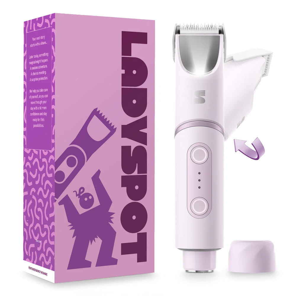 LADYSPOT SpinDuo 2-in-1 Electric Bikini Shaver for Women - Purple
