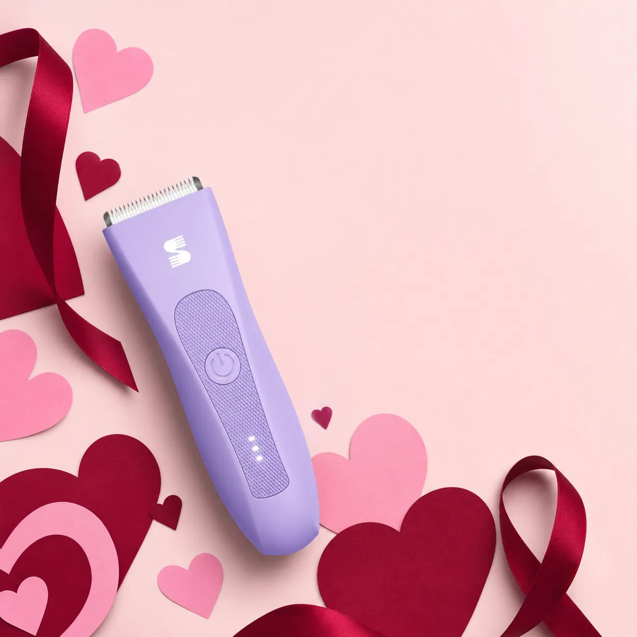 LADYSPOT lavender body trimmer in a Valentine flatlay scene #Lavender
